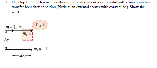 Solved 1. Develop finite difference equation for an external | Chegg.com