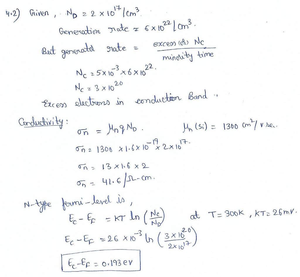 Solved 42 On a Si sample, incident light is at t0 uniformly, | Chegg.com