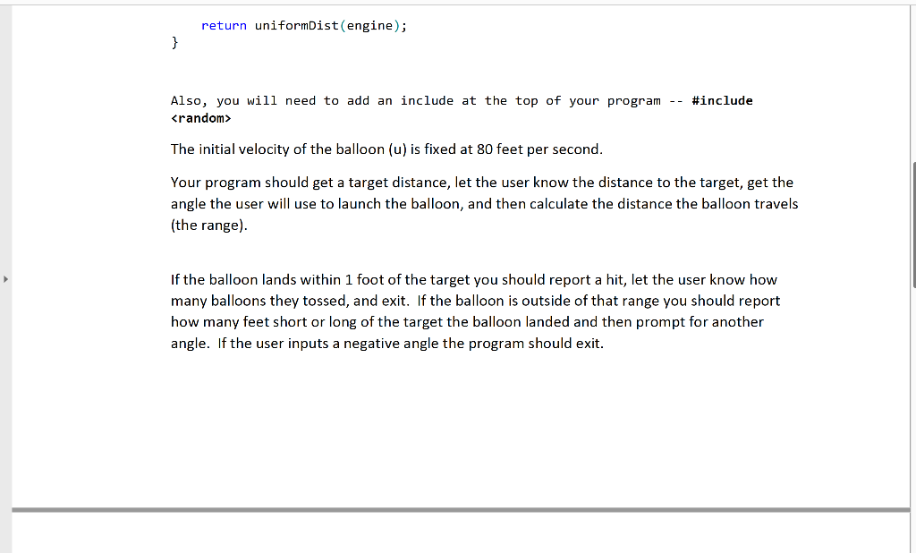 Solved Overview In this project the user will attempt to hit | Chegg.com