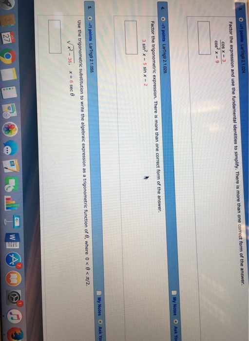 Solved Factor the expression and use the fundamental | Chegg.com