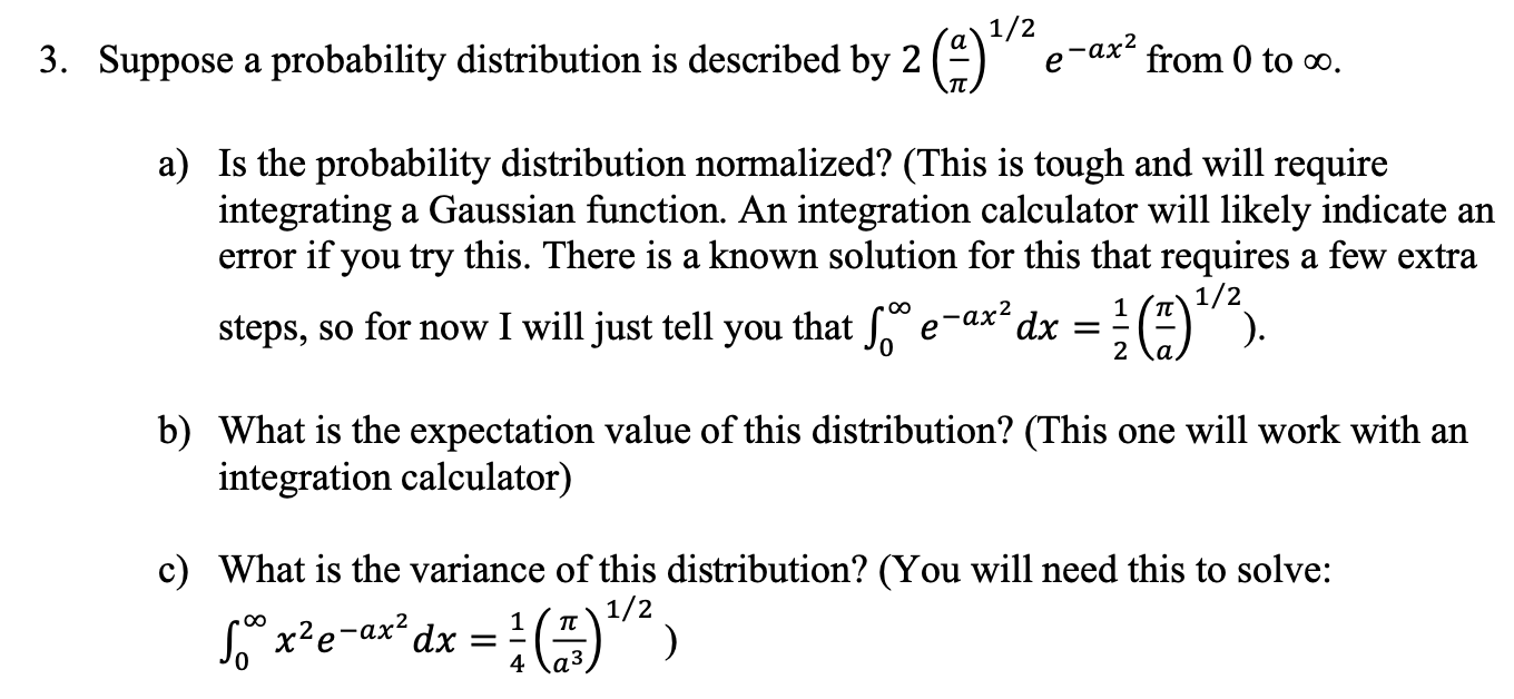 Solved 3. Suppose a probability distribution is described by | Chegg.com