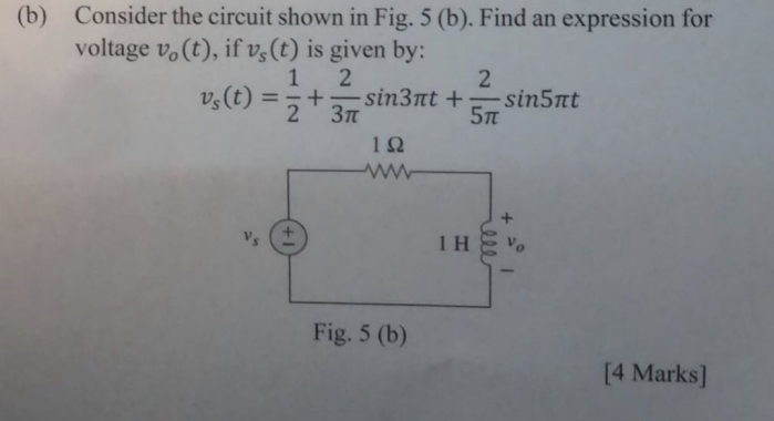 Solved B) Consider The Circuit Shown In Fig. 5 (b). Find An | Chegg.com