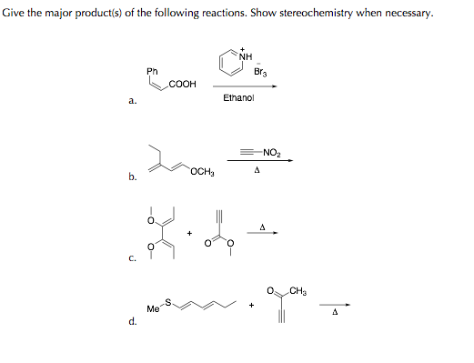 Solved Give the major product(s) of the following reactions. | Chegg.com