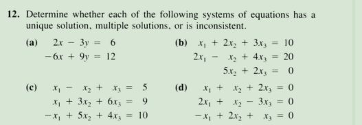 Solved 12. Determine whether each of the following systems | Chegg.com