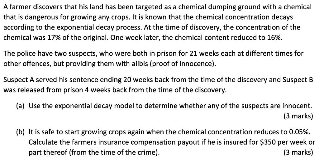 Solved A farmer discovers that his land has been targeted as | Chegg.com