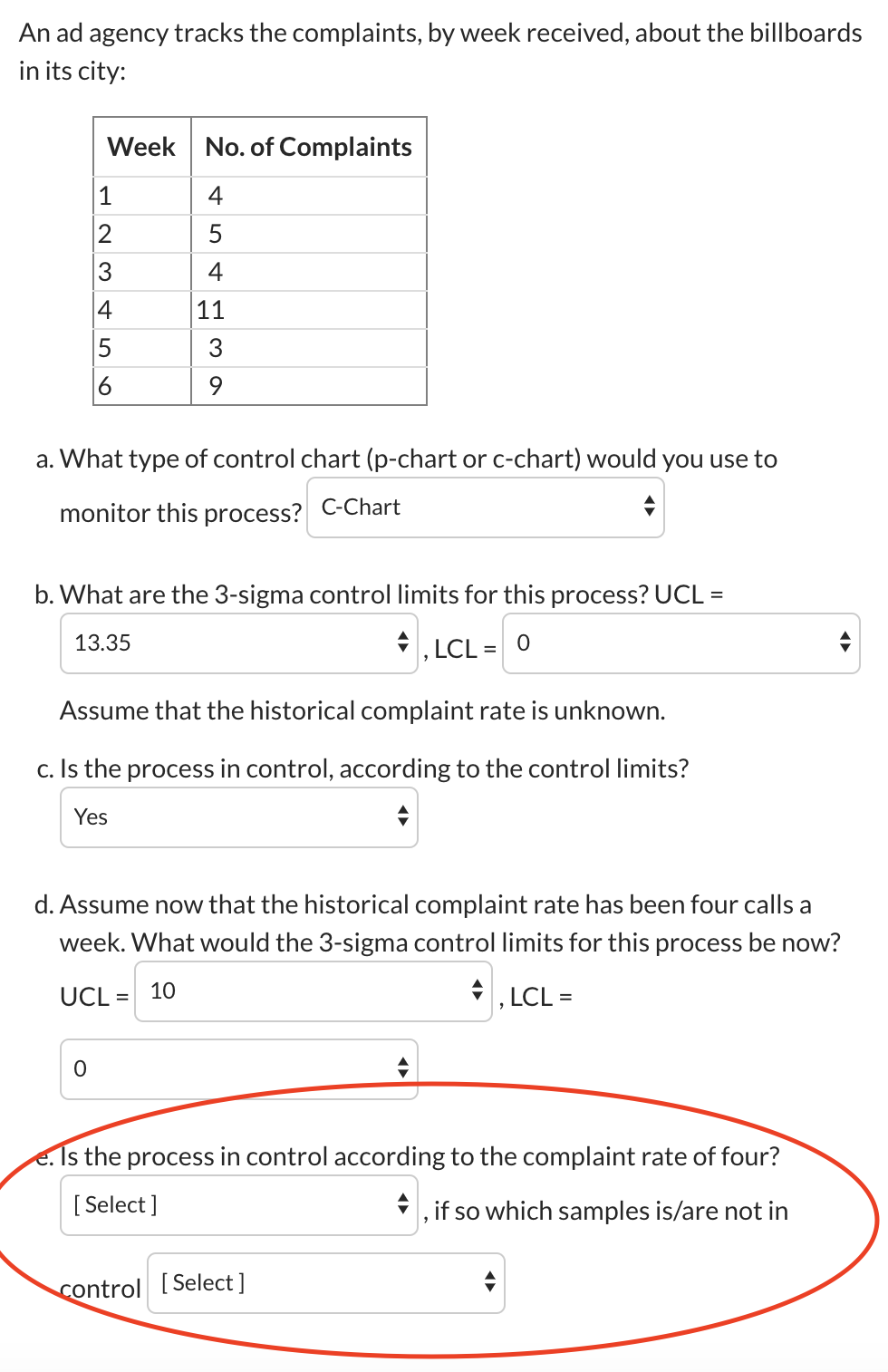 C Chart Control Limits