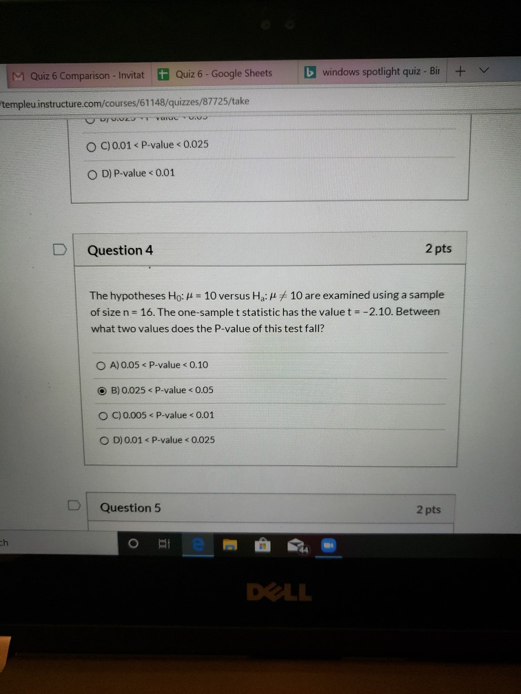 Solved M Quiz 6 Comparison Invitat Quiz 6 Google Sh Chegg Com
