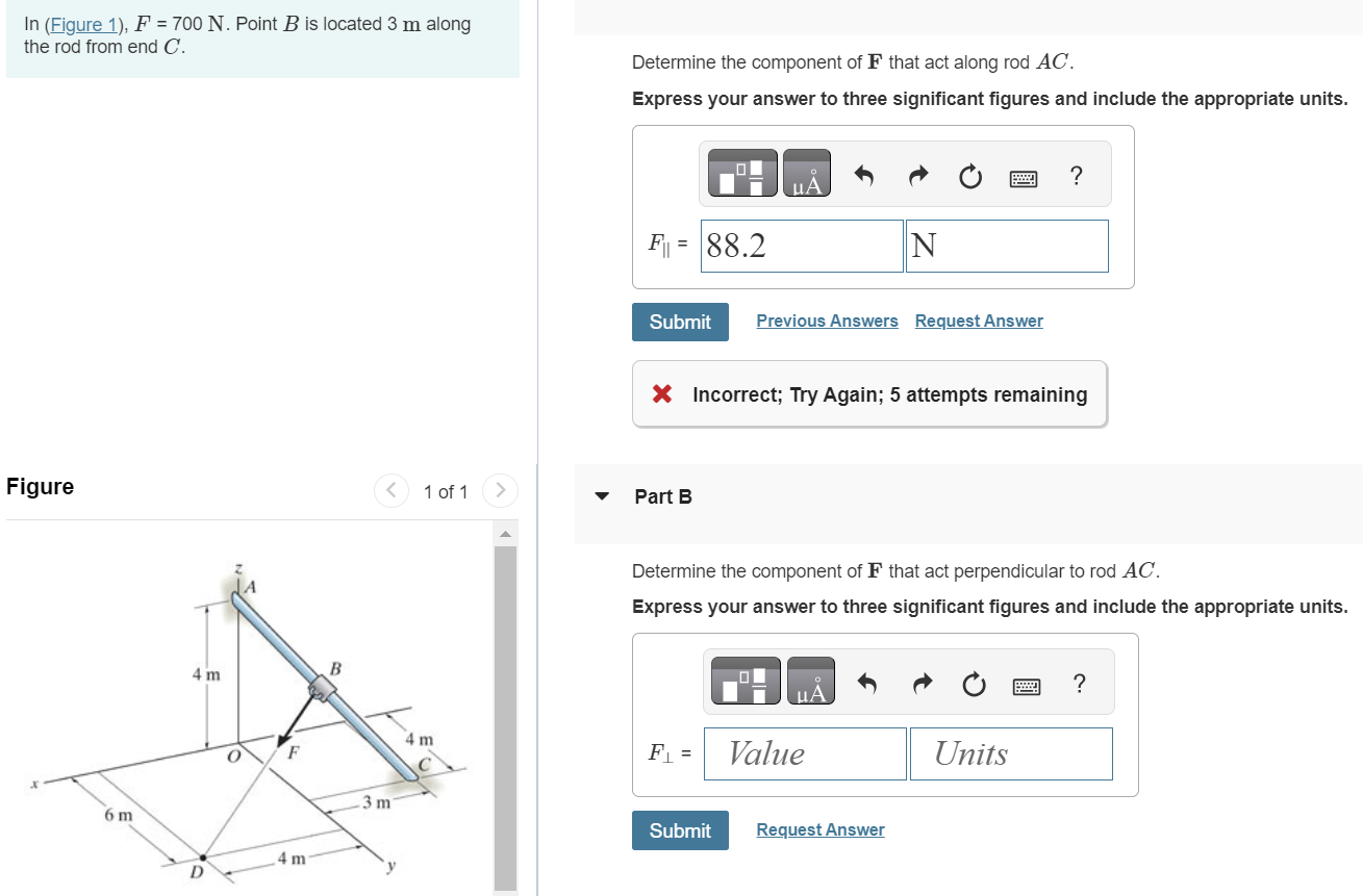 Solved In (figure 1 ), F=700 N. Point B Is Located 3 M Along 