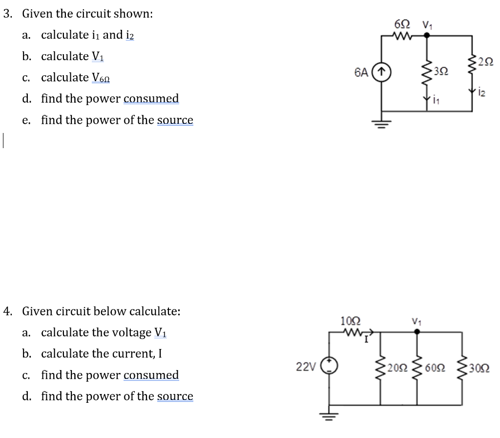 Solved 3. Given the circuit shown: 692 V1 a. calculate in | Chegg.com