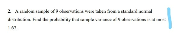 Solved 2. A random sample of 9 observations were taken from | Chegg.com