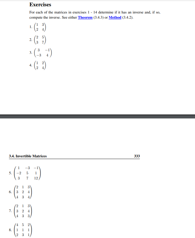 Solved Exercises For Each Of The Matrices In Exercises 1 - | Chegg.com