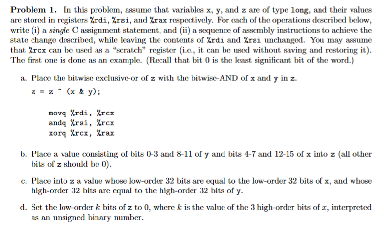 Problem 1. In this problem, assume that variables | Chegg.com