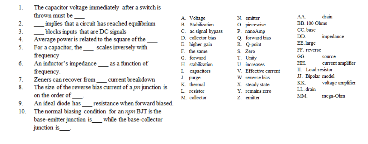 Solved 1 2 3 4 5 The Capacitor Voltage Immediately A Chegg Com