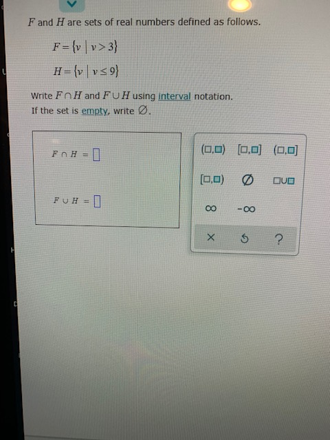 Solved F And H Are Sets Of Real Numbers Defined As Follow Chegg Com