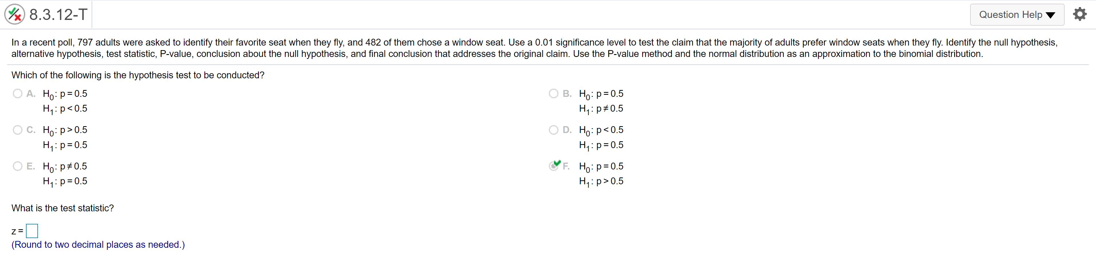 Solved W 8.3.13-T Question Help A clinical trial was | Chegg.com