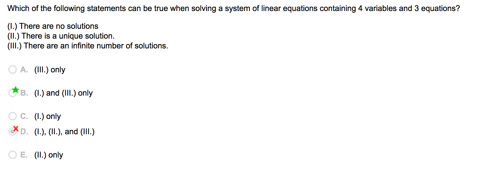 Solved Which Of The Following Statements Can Be True When | Chegg.com