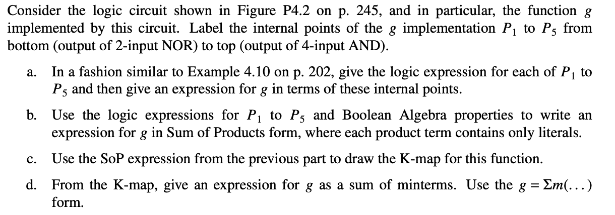 Solved Consider the logic circuit shown in Figure P4.2 on p. | Chegg.com