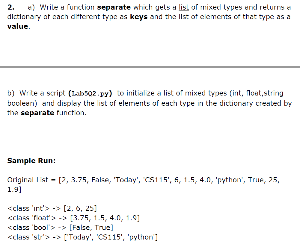 Solved Include a docstring for your functions. 1. Write a | Chegg.com