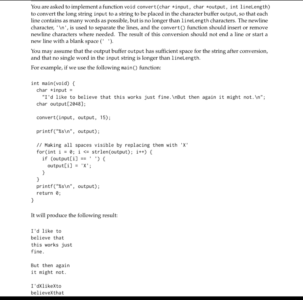 You are asked to implement a function void | Chegg.com