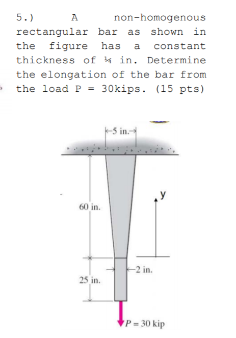 Solved A. 5.) A non-homogenous rectangular bar as shown in | Chegg.com