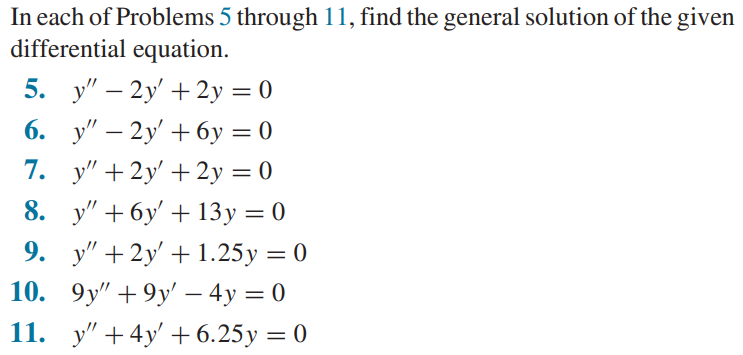 Solved In each of Problems 5 through 11 , find the general | Chegg.com