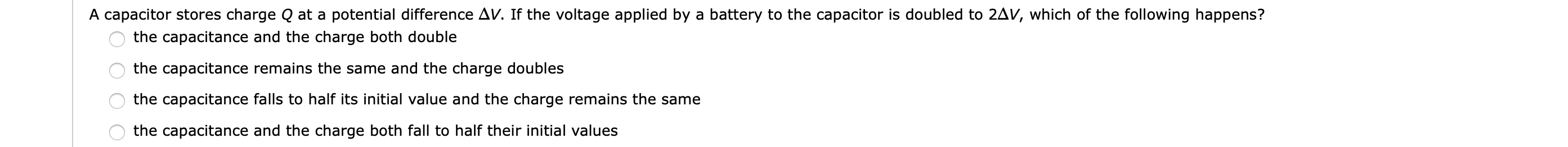Solved A Capacitor Stores Charge Q At A Potential Difference Chegg