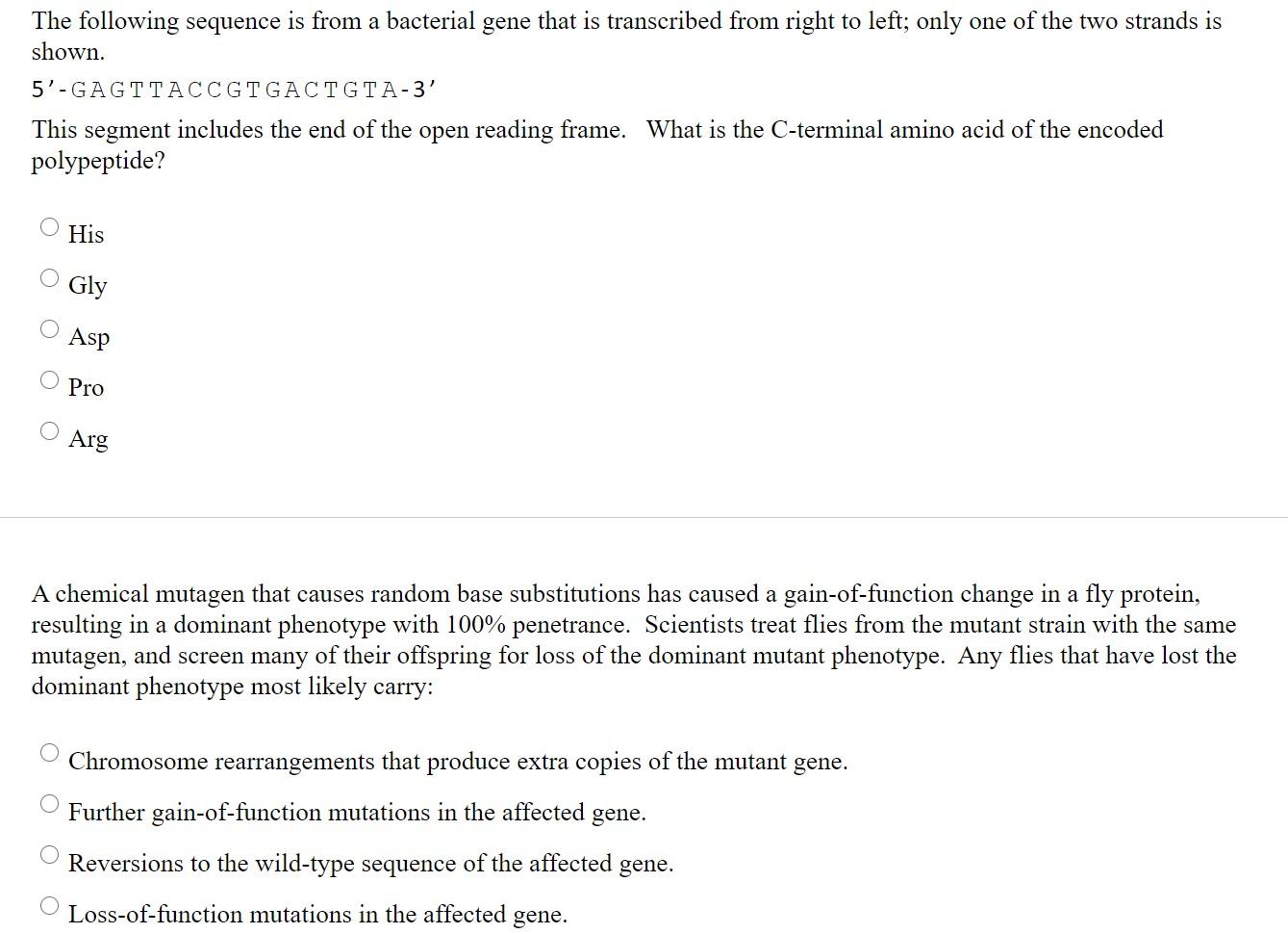 Solved The following sequence is from a bacterial gene that | Chegg.com