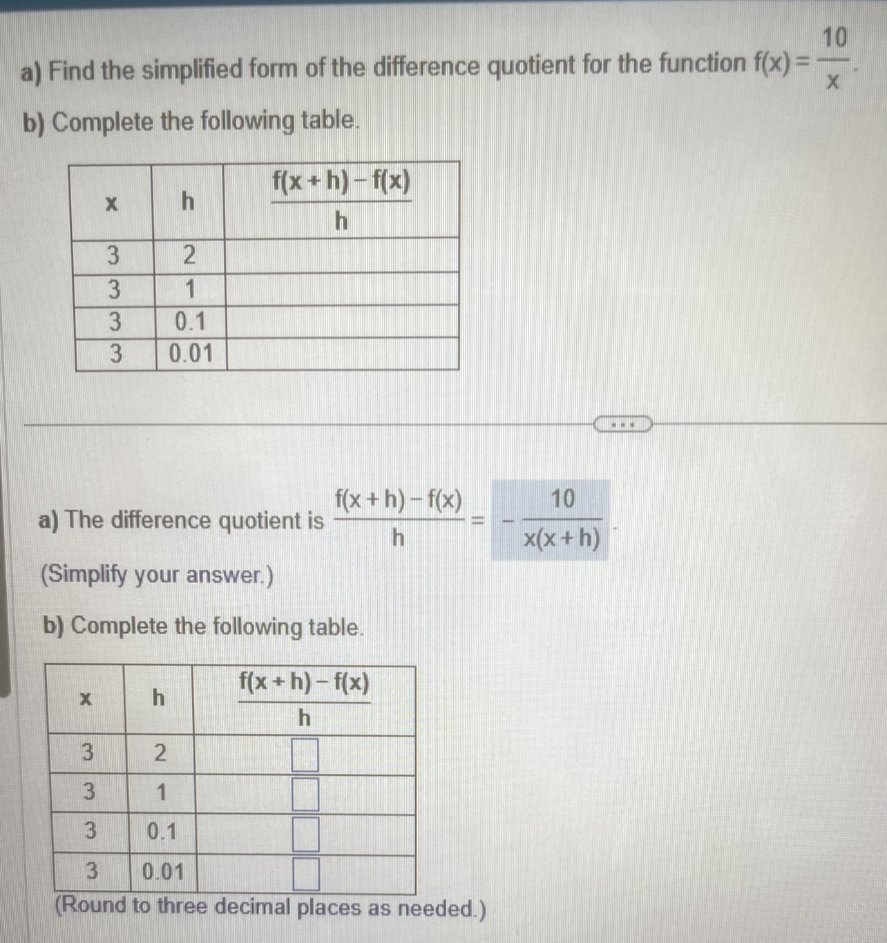 Solved a find the simplified form of the difference chegg