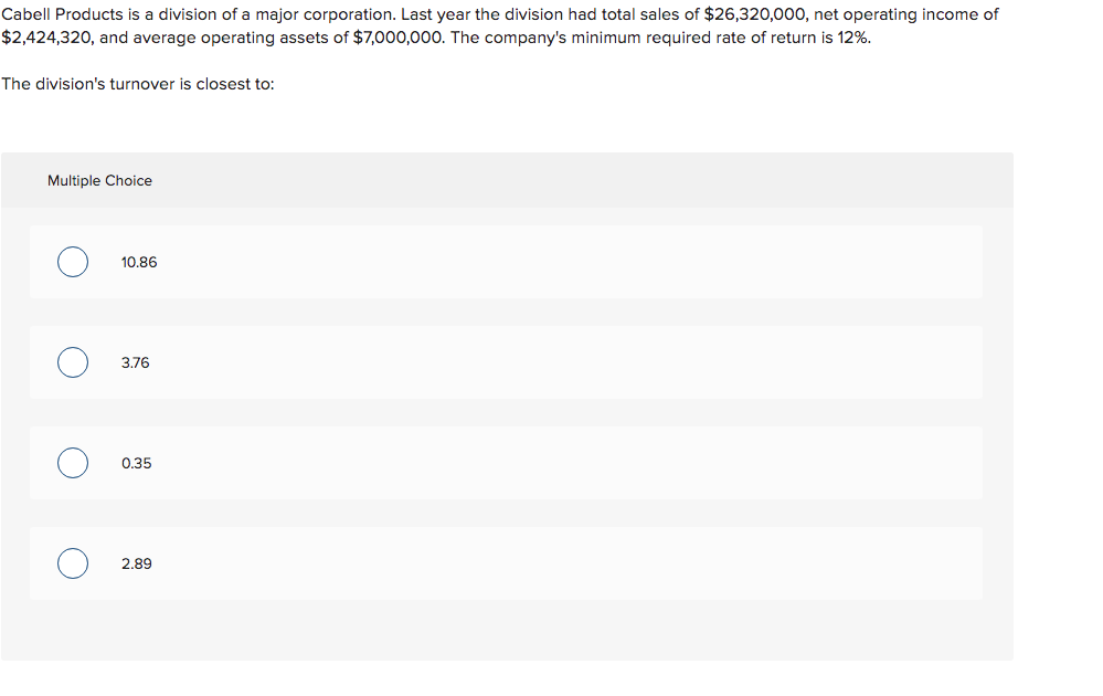 Solved Dacker Products is a division of a major corporation. | Chegg.com