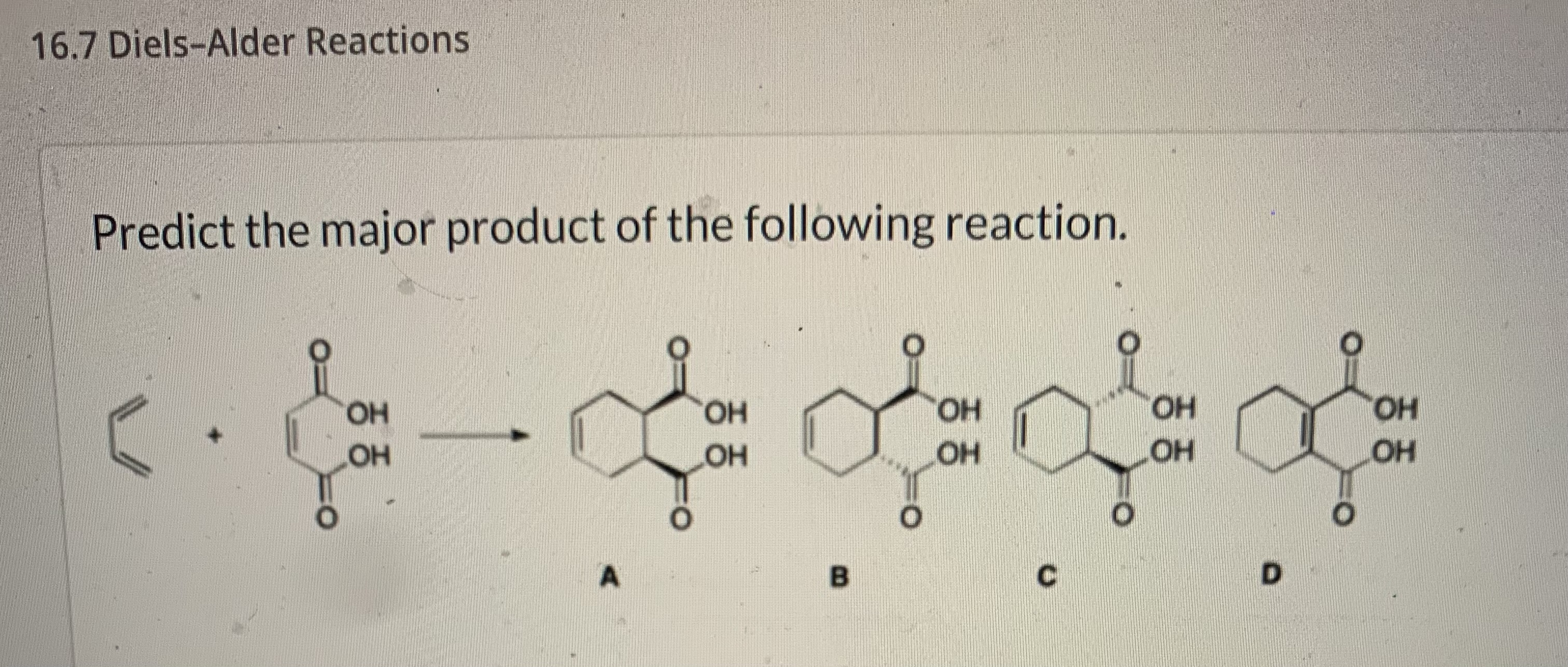 Solved Diels-Alder ReactionsPredict The Major Product Of The | Chegg.com