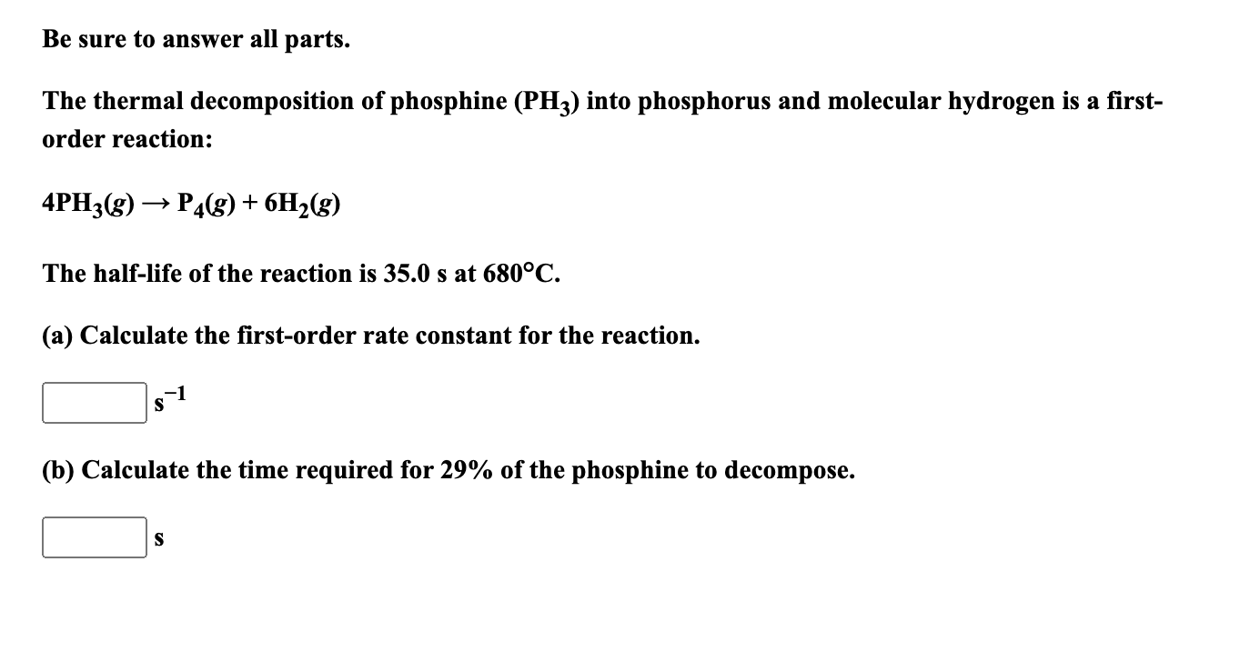 Solved Be sure to answer all parts. The thermal | Chegg.com