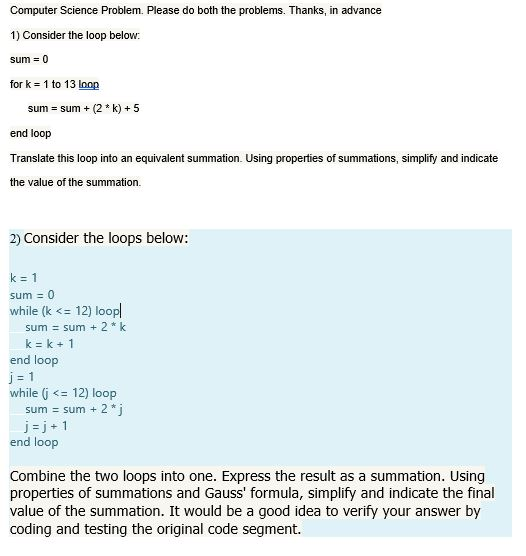 Solved Computer Science Problem. Please do both the | Chegg.com