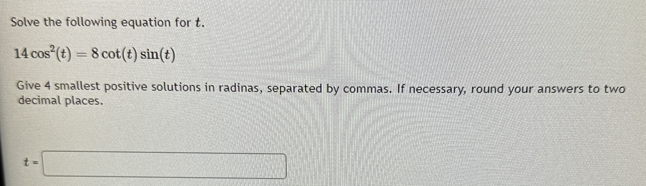 Solved Solve the following equation for | Chegg.com