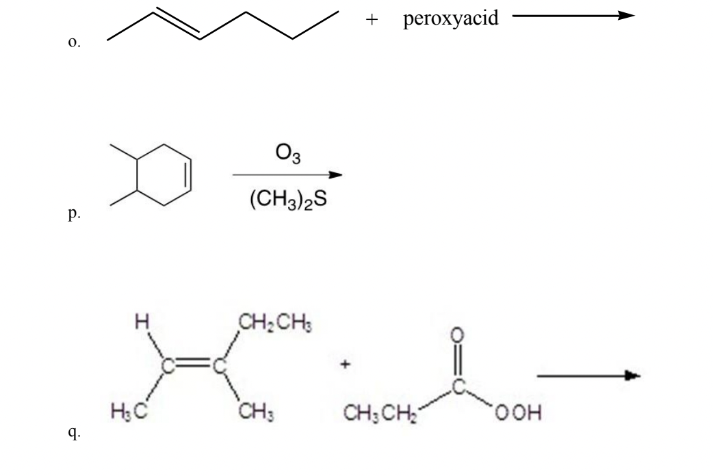 Solved o. + peroxyacid p. q. | Chegg.com