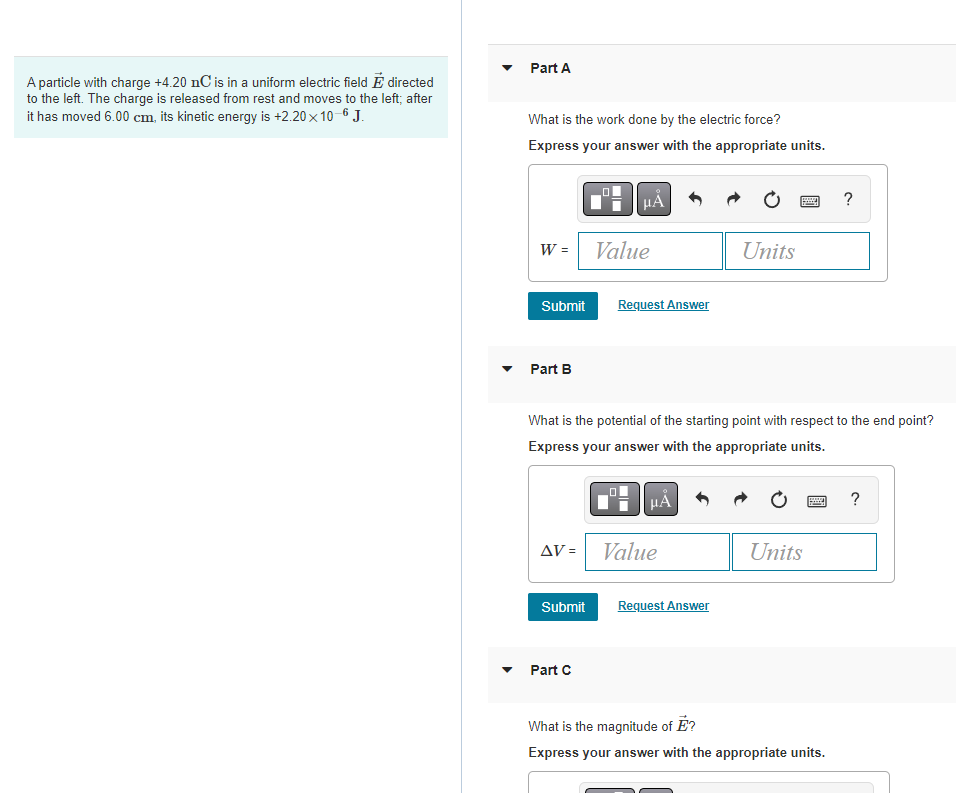 solved-a-particle-with-charge-4-20-nc-is-in-a-uniform-chegg