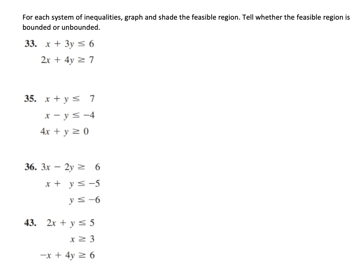 Solved For Each System Of Inequalities, Graph And Shade The 