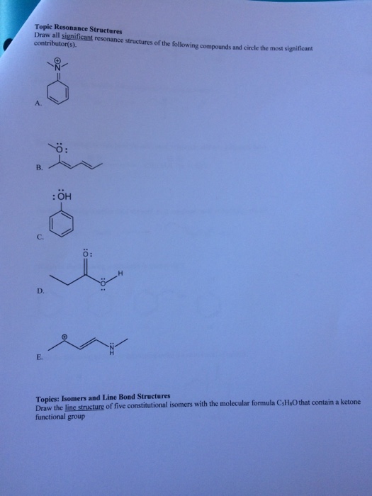 Solved Topic Resonance Structures Draw all significant | Chegg.com