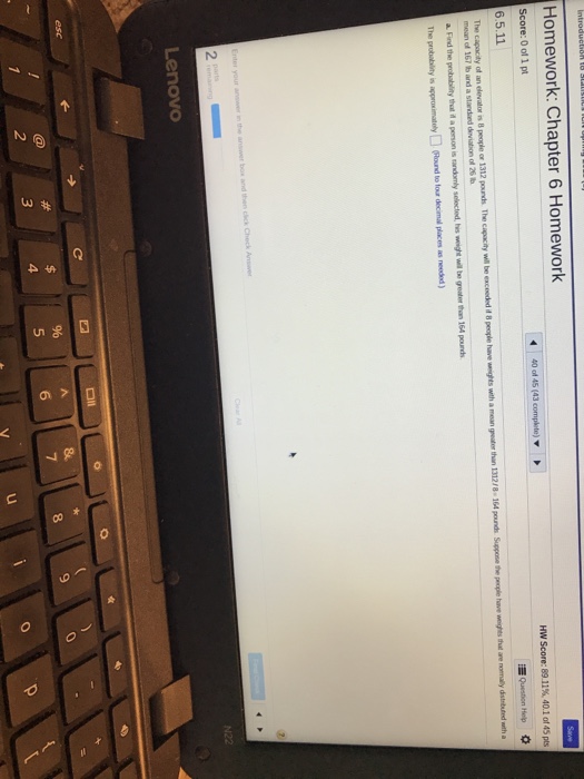 Solved Homework: Chapter 6 Homework Score: 0 of 1 pt 6.5.11 | Chegg.com