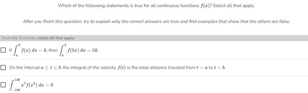 Solved Which of the following statements is true for all | Chegg.com