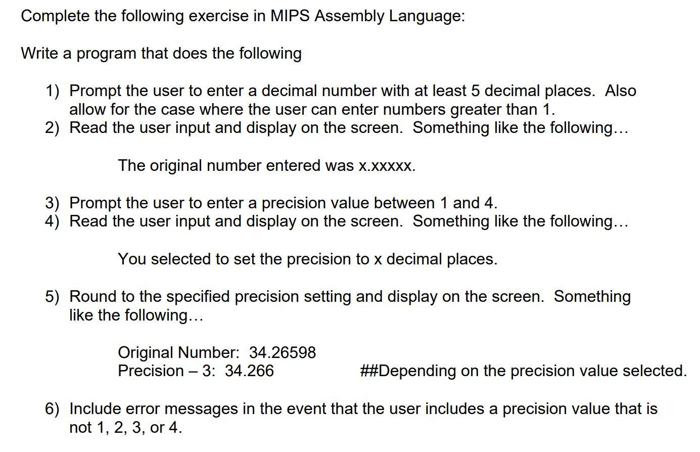 Complete the following exercise in MIPS Assembly | Chegg.com