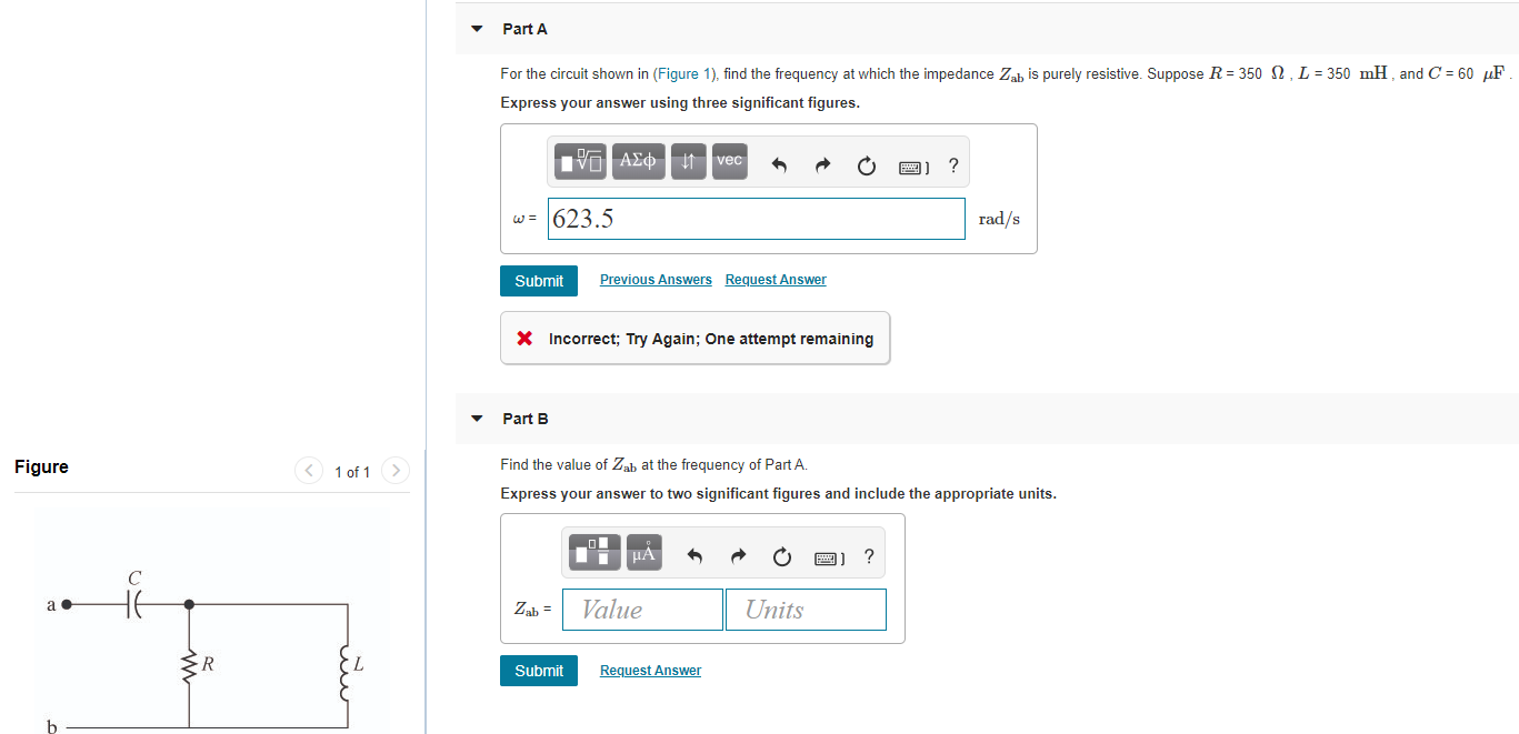 Solved Part A For the circuit shown in (Figure 1), find the | Chegg.com