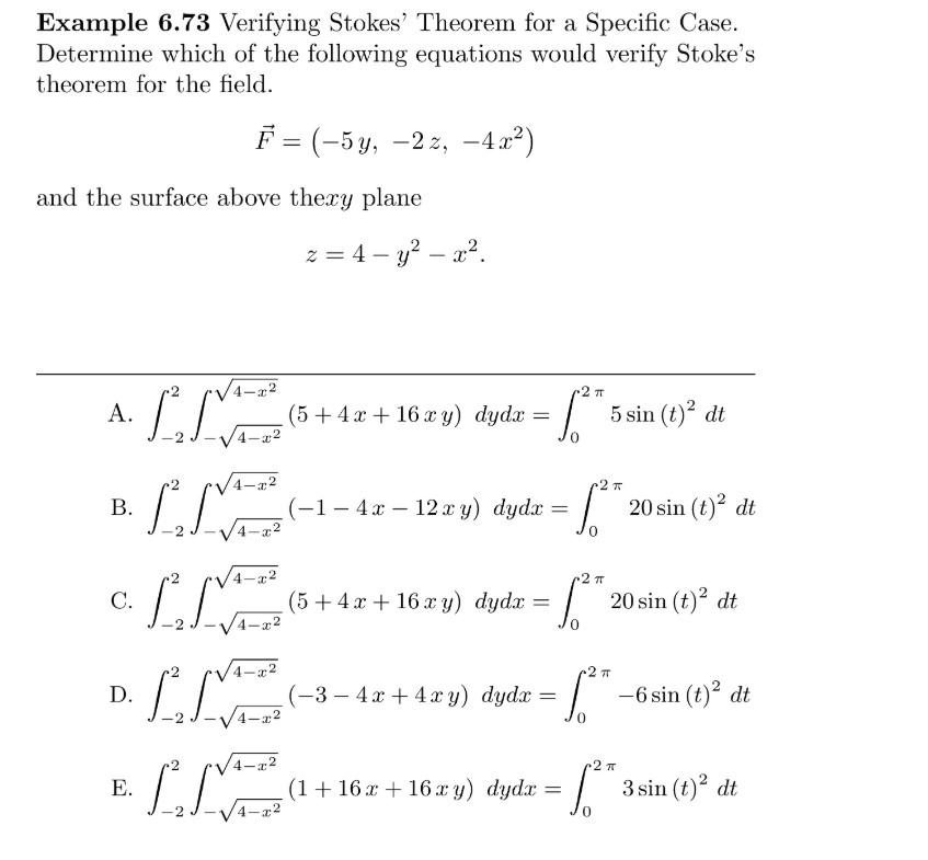 Stokes Theorem Example Problem Solved Example 6.73 Verifying Stokes' Theorem for a | Chegg.com