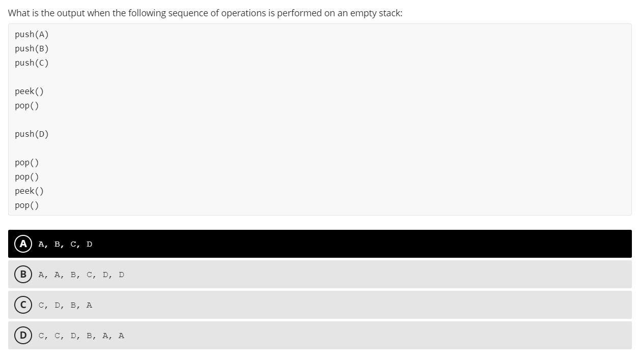 Solved What is the output when the following sequence of | Chegg.com