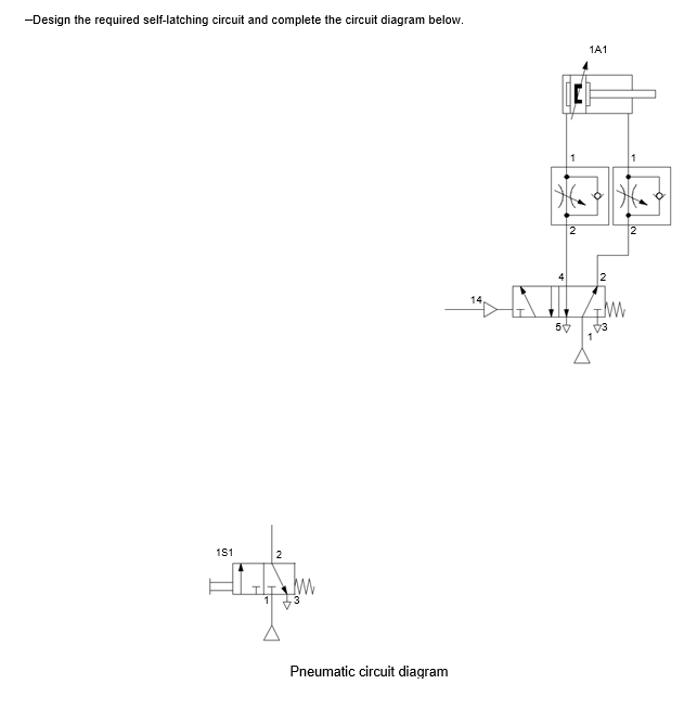 Design the required selflatching circuit and
