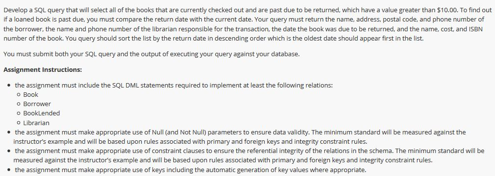 Solved Develop a SQL query that will select all of the books | Chegg.com