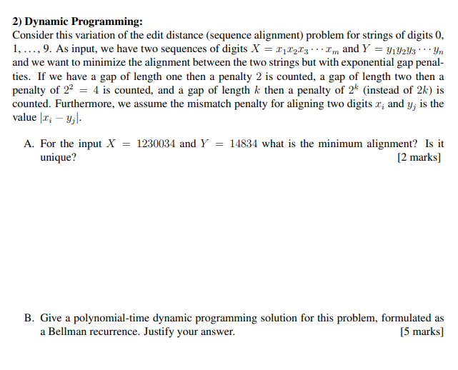 2) Dynamic Programming: Consider This Variation Of | Chegg.com