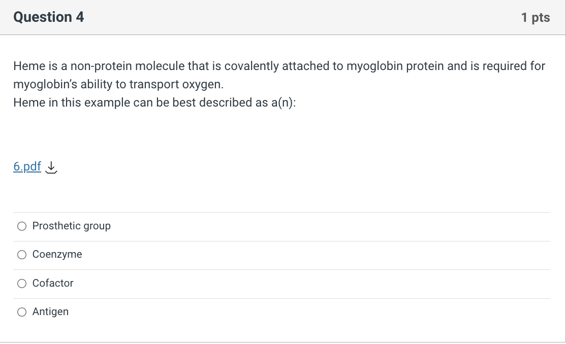 Solved AHeme is a non-protein molecule that is covalently | Chegg.com