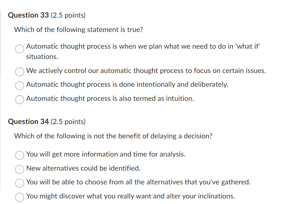 Solved Question 33 (2.5 points) Which of the following | Chegg.com