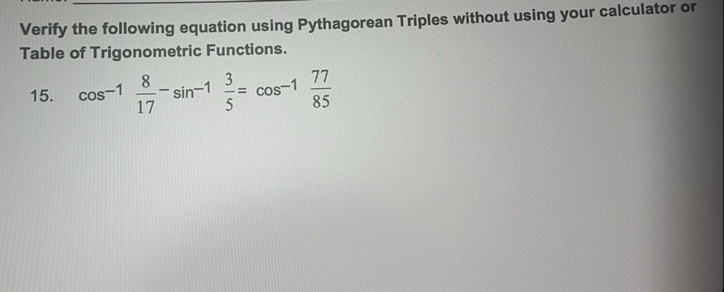 Solved Verify The Following Equation Using Pythagorean Chegg Solved Verify The Following Equation Using Pythagorean Chegg