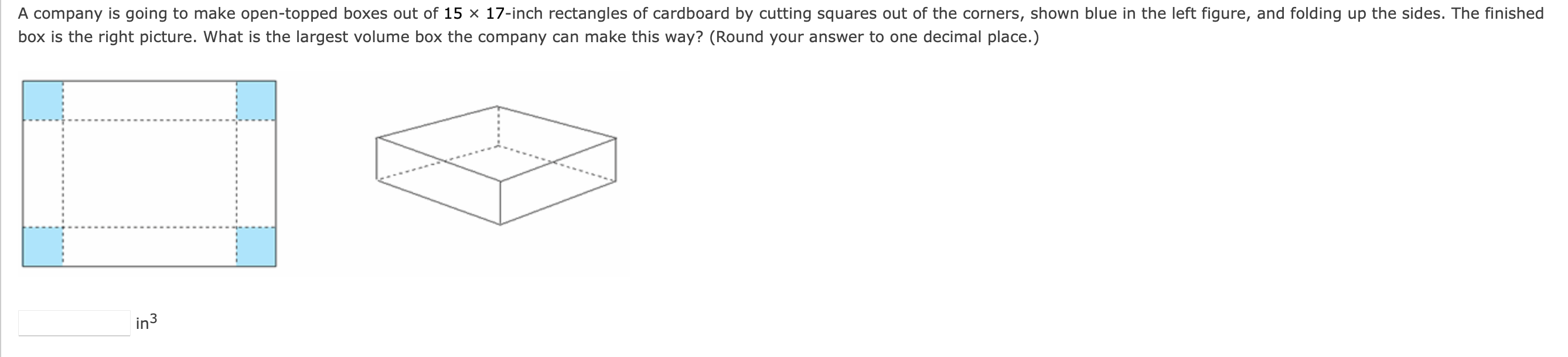 Solved box is the right picture. What is the largest volume | Chegg.com